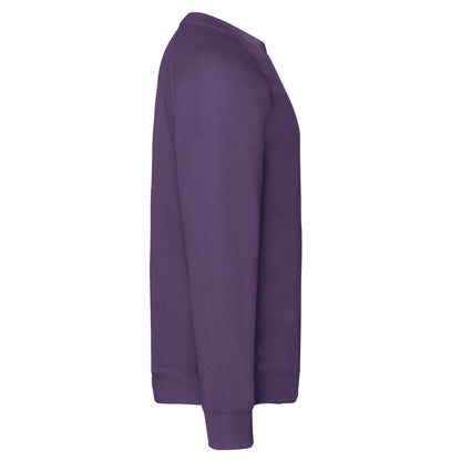 Purple - Side - Fruit Of The Loom Mens Classic 80-20 Raglan Sweatshirt