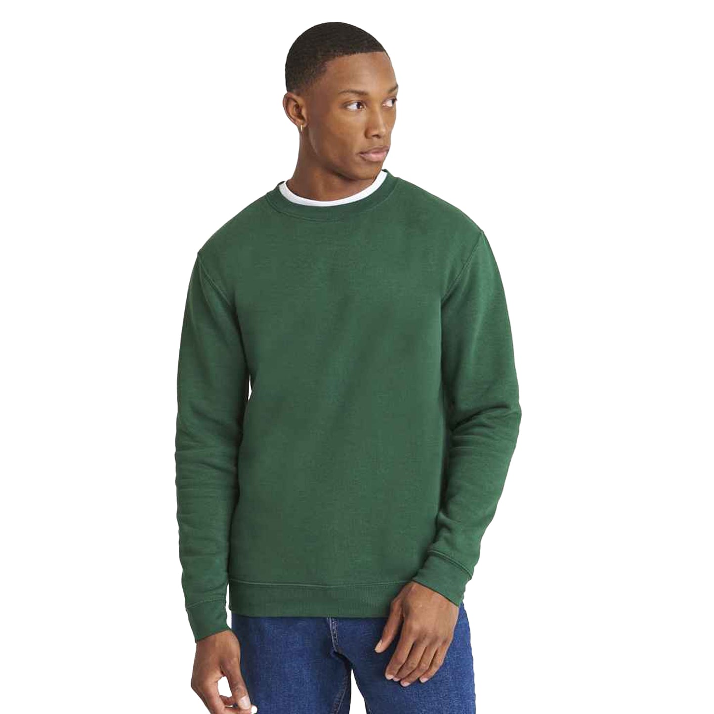 Bottle Green - Side - Awdis Unisex Adult Organic Sweatshirt