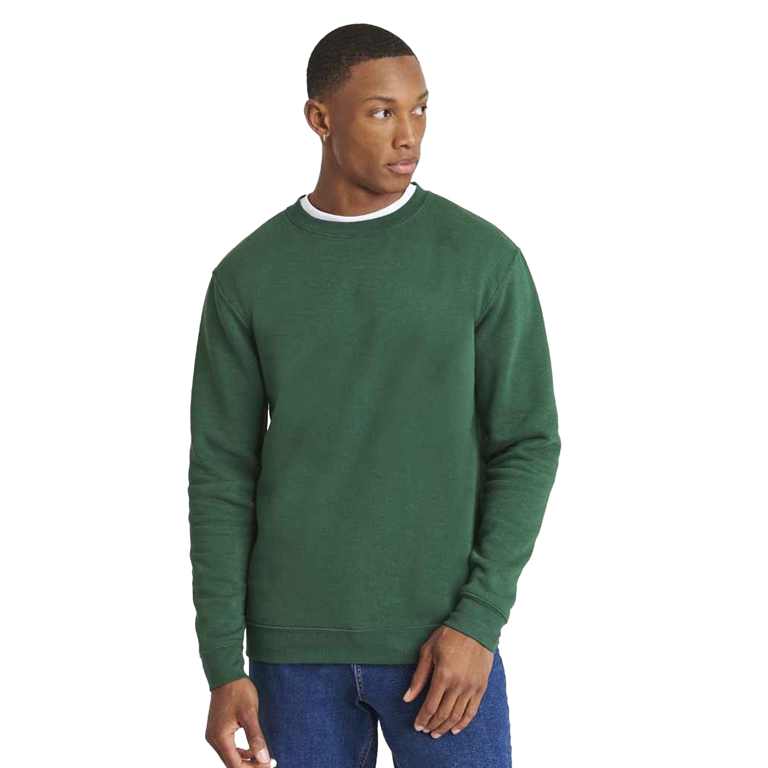 Bottle Green - Side - Awdis Unisex Adult Organic Sweatshirt