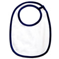 White-Nautical Navy - Front - Babybugz Baby Single Layer Bib