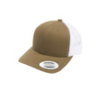 Olive-White - Front - Flexfit Unisex Adult Classics Recycled Two Tone Trucker Cap