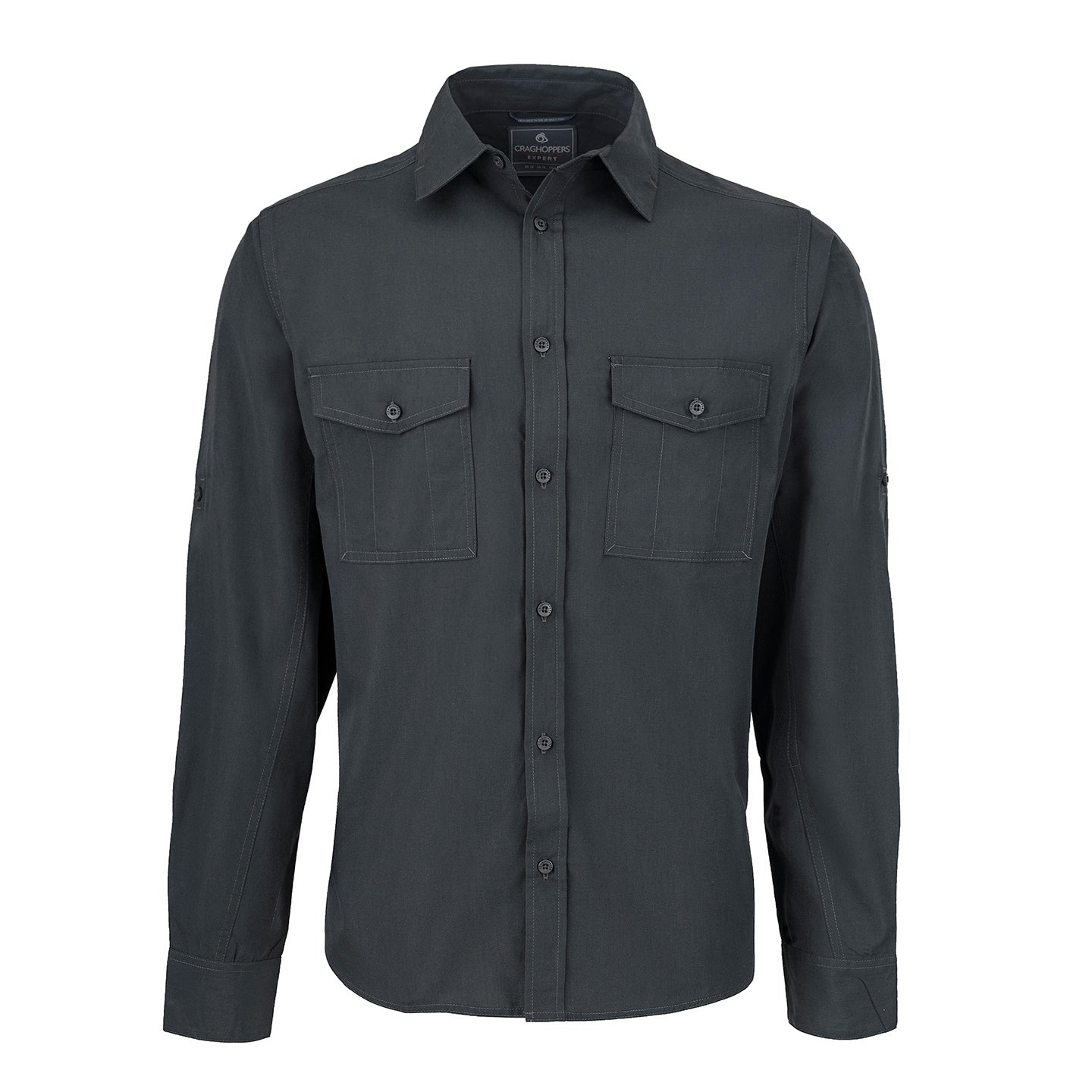 Carbon Grey - Front - Craghoppers Mens Expert Kiwi Long-Sleeved Shirt