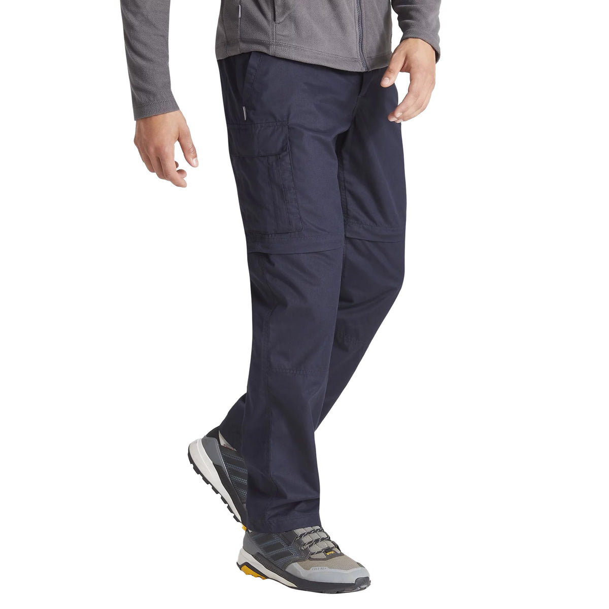 Dark Navy - Side - Craghoppers Mens Expert Kiwi Convertible Tailored Cargo Trousers