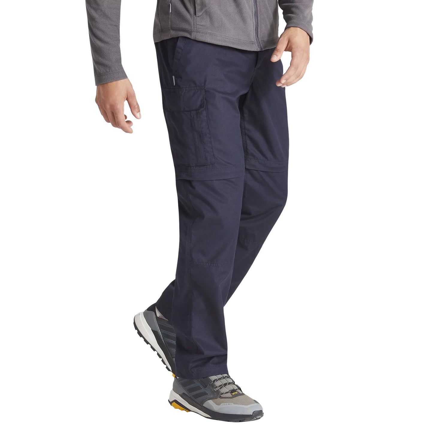 Dark Navy - Side - Craghoppers Mens Expert Kiwi Convertible Tailored Cargo Trousers