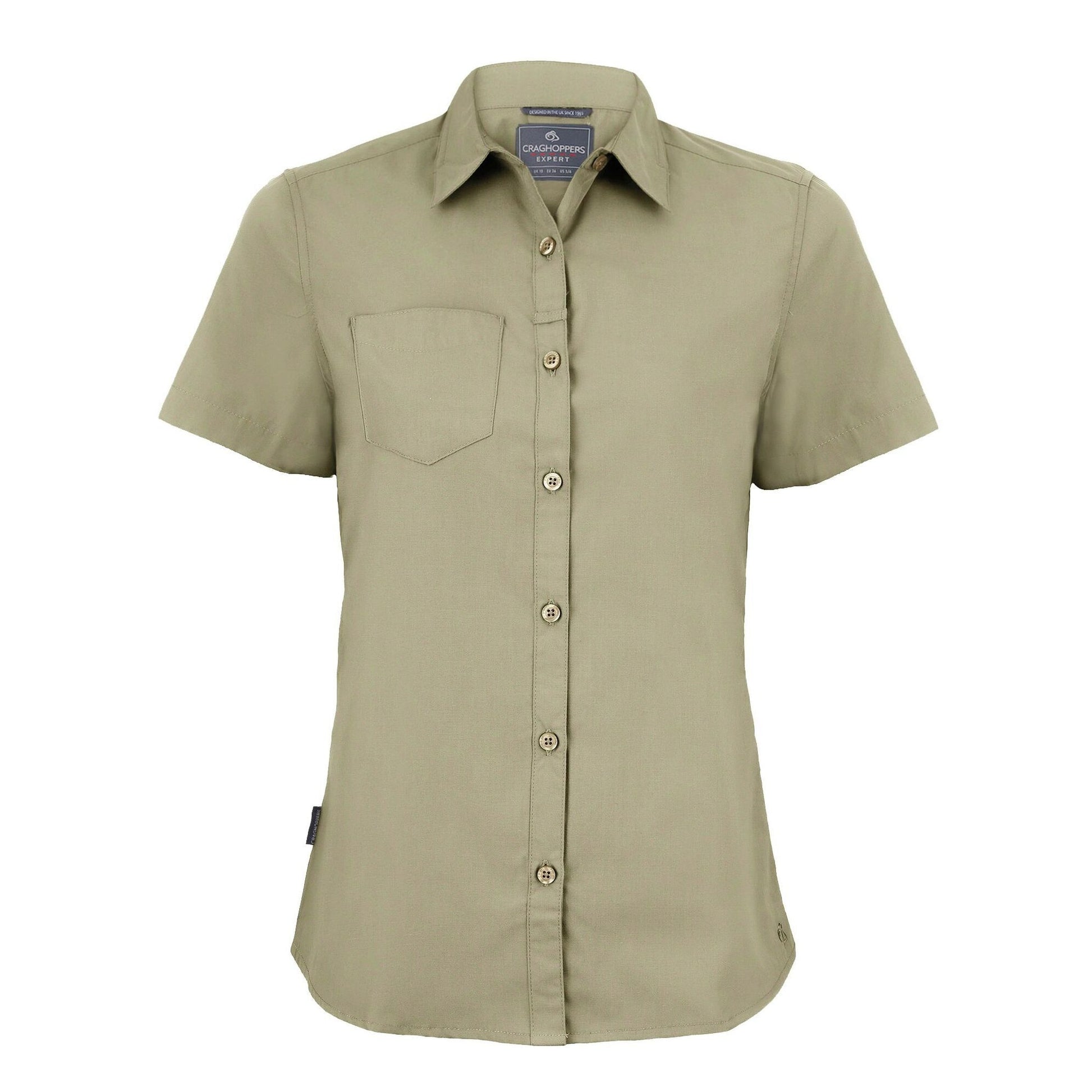 Pebble Brown - Front - Craghoppers Womens-Ladies Expert Kiwi Short-Sleeved Shirt