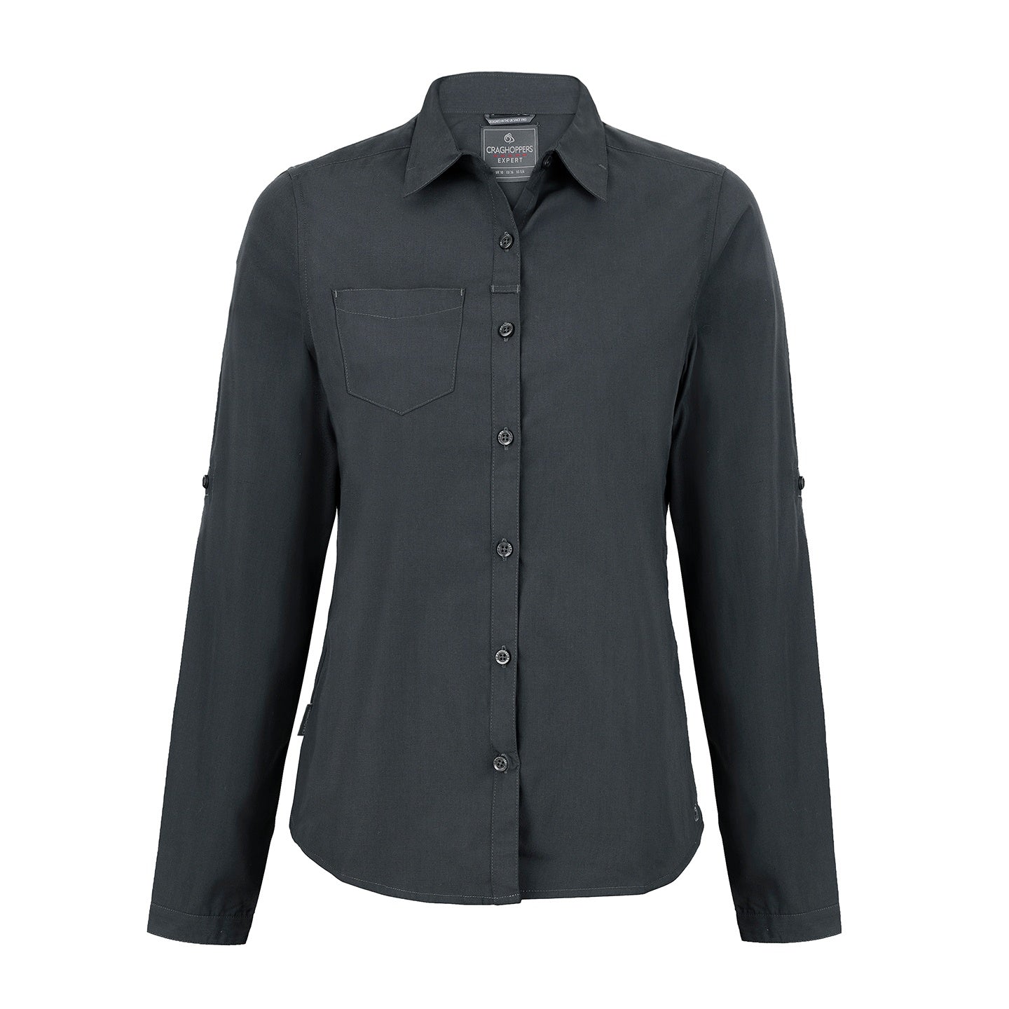 Carbon Grey - Front - Craghoppers Womens-Ladies Expert Kiwi Long-Sleeved Shirt