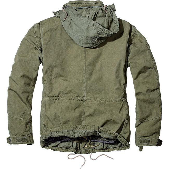 Olive - Back - Build Your Brand Mens M65 Giant Jacket