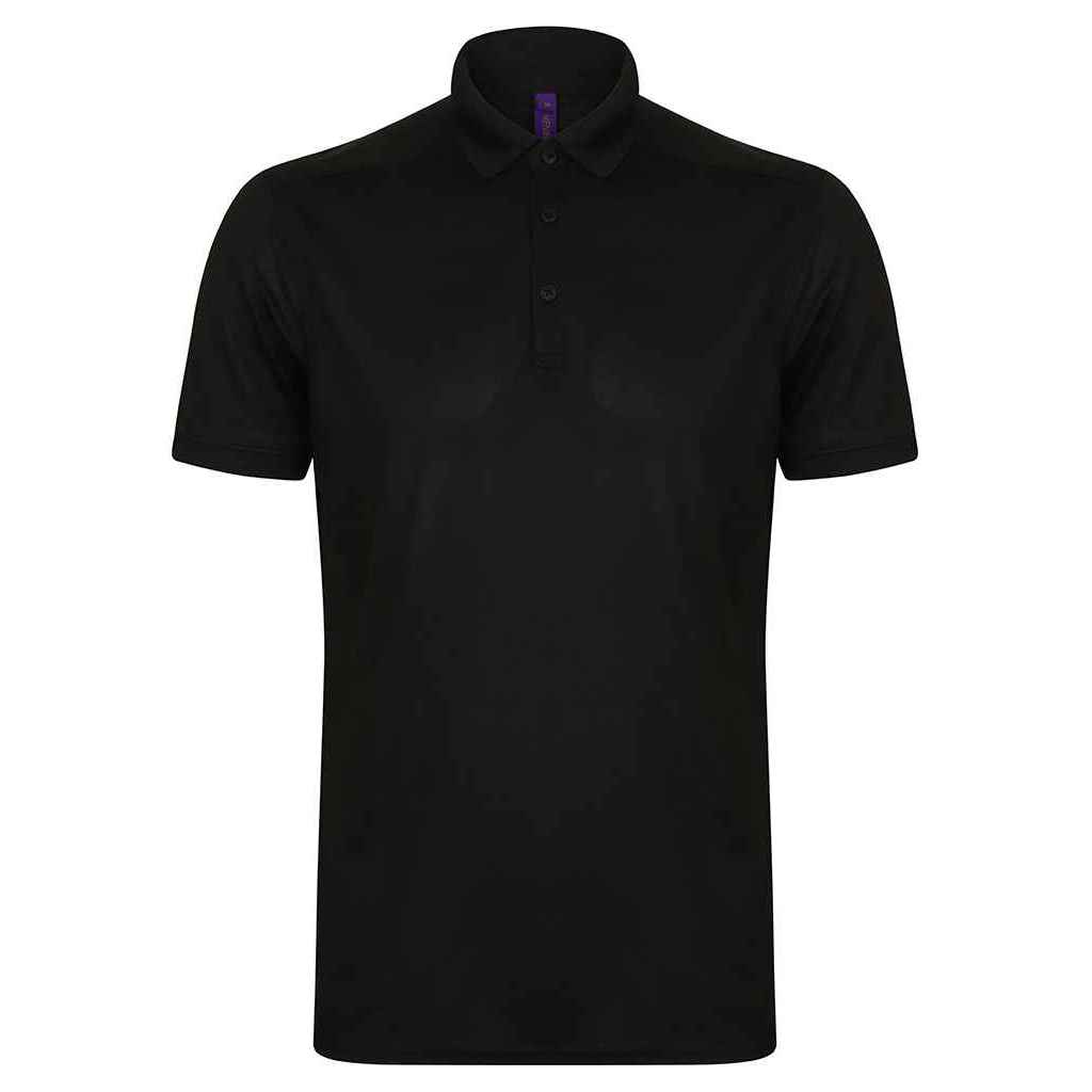 Black - Front - Henbury Mens Stretch Polo Shirt