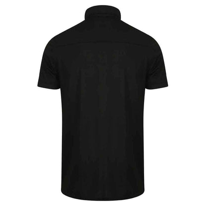 Black - Back - Henbury Mens Stretch Polo Shirt