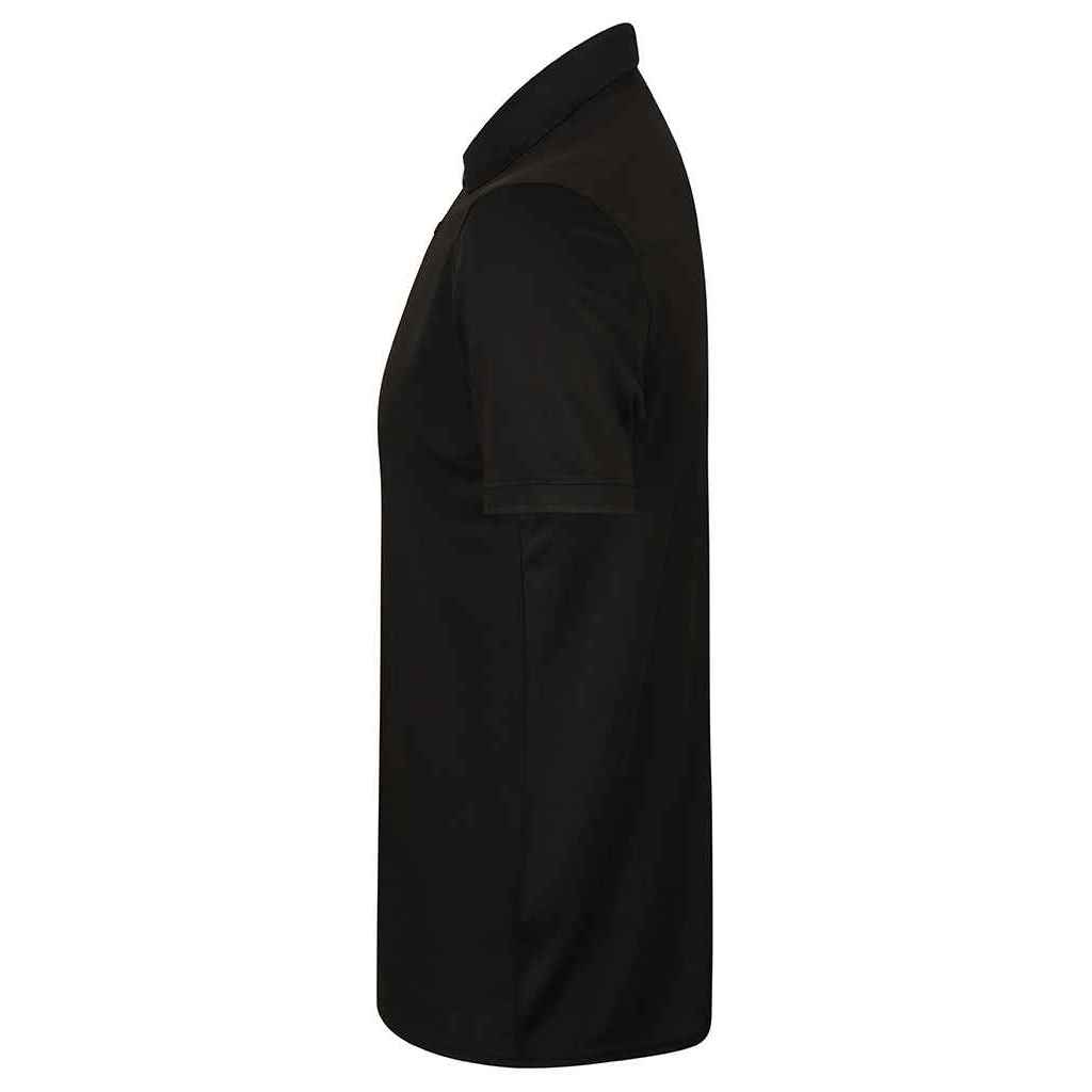 Black - Side - Henbury Mens Stretch Polo Shirt