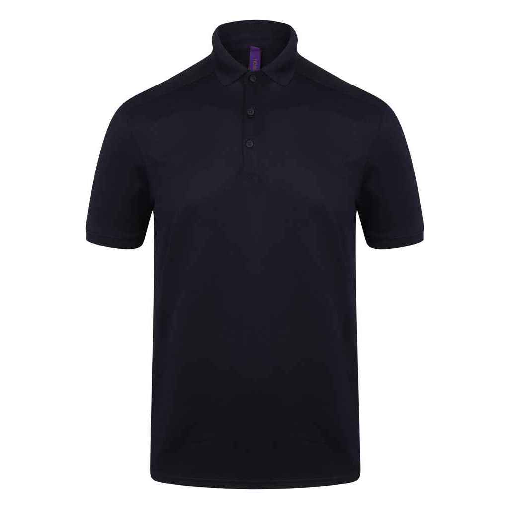 Oxford Navy - Front - Henbury Mens Stretch Polo Shirt