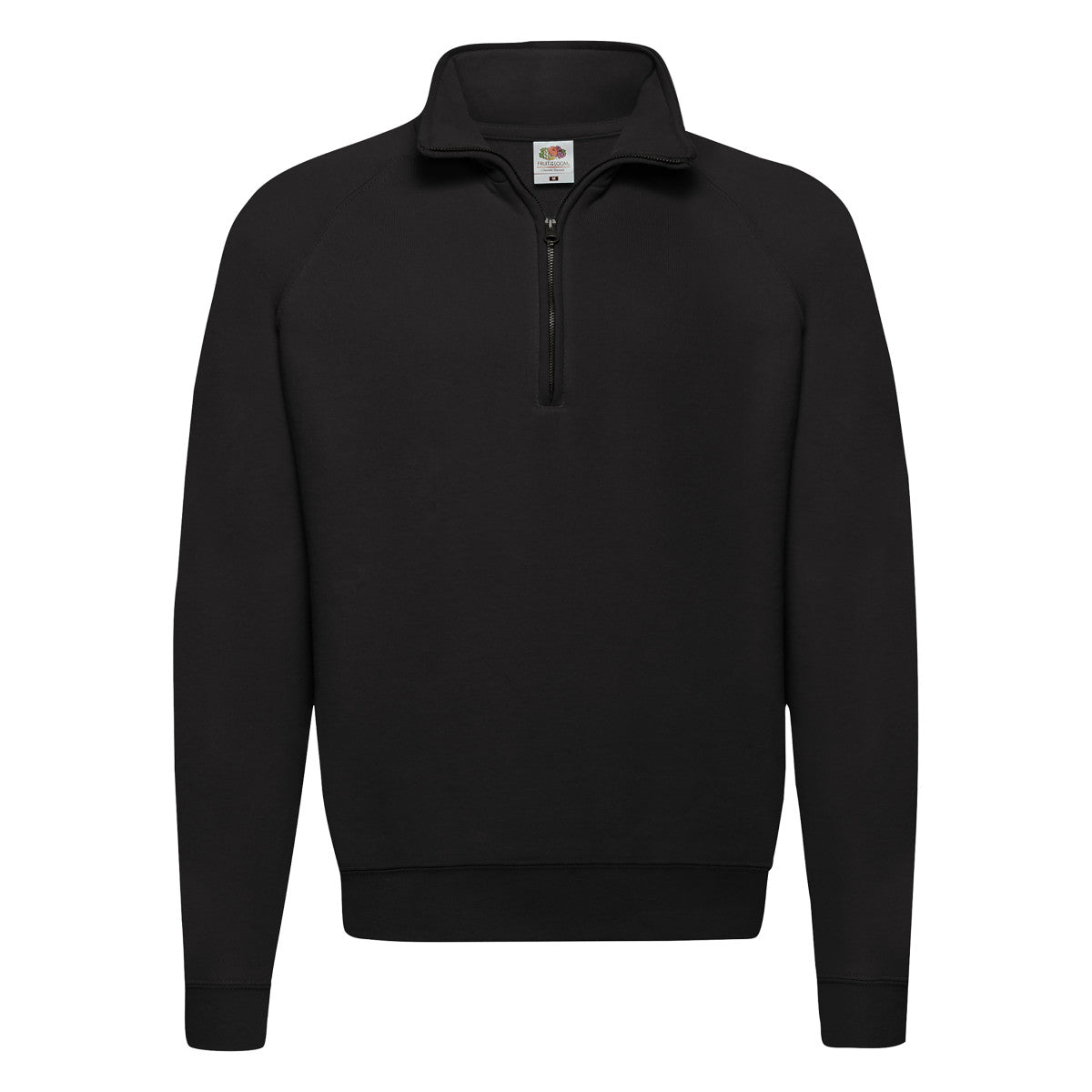 Black - Front - Fruit of the Loom Mens Classic 80-20 Zip Neck Sweatshirt