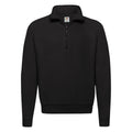 Black - Front - Fruit of the Loom Mens Classic 80-20 Zip Neck Sweatshirt