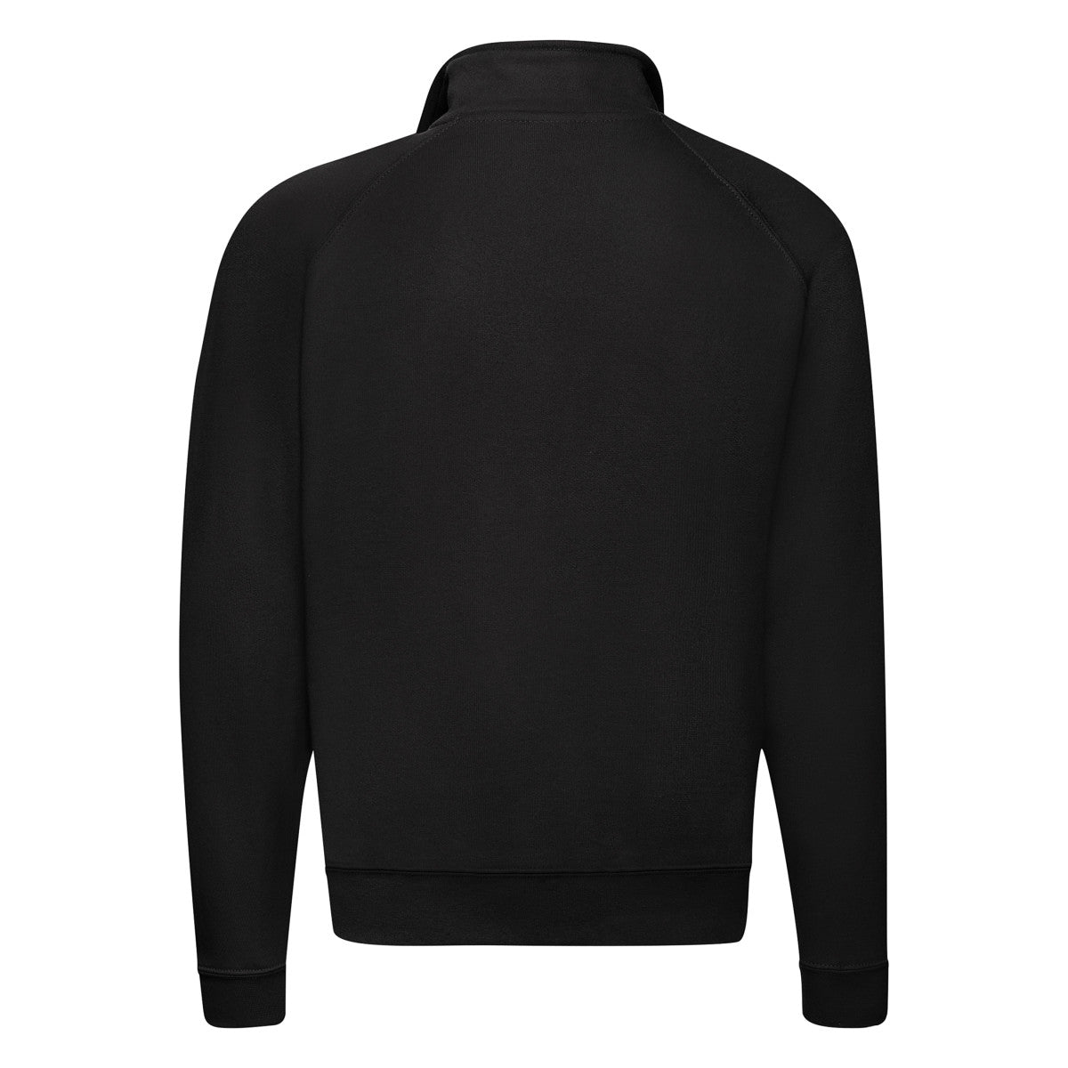 Black - Back - Fruit of the Loom Mens Classic 80-20 Zip Neck Sweatshirt