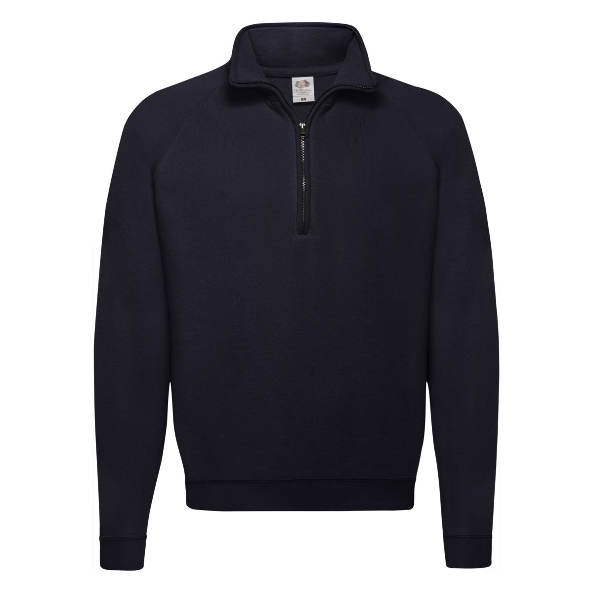 Deep Navy - Front - Fruit of the Loom Mens Classic 80-20 Zip Neck Sweatshirt