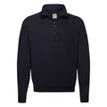 Deep Navy - Front - Fruit of the Loom Mens Classic 80-20 Zip Neck Sweatshirt
