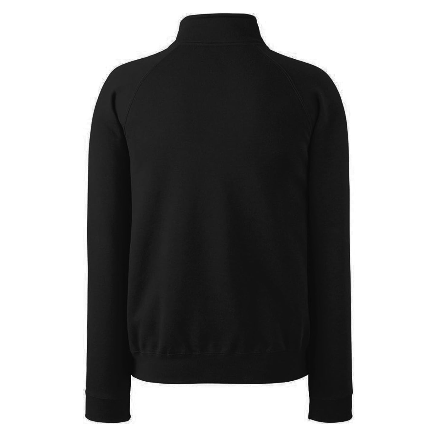 Black - Back - Fruit of the Loom Mens Classic 80-20 Zip Neck Sweatshirt