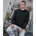Black - Back - Build Your Brand Mens Organic Ribbed Cuff Sweatshirt