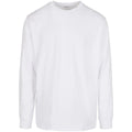 White - Front - Build Your Brand Mens Organic Ribbed Cuff Sweatshirt