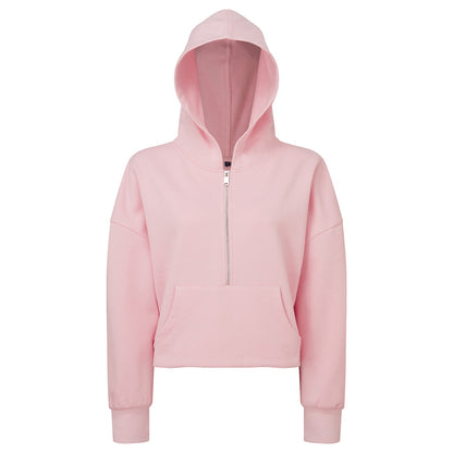 Light Pink - Front - TriDri Womens-Ladies Half Zip Hoodie