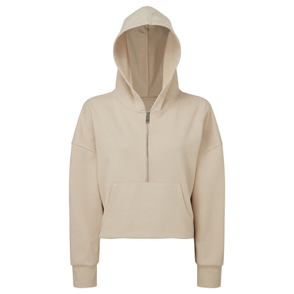 White - Side - TriDri Womens-Ladies Half Zip Hoodie