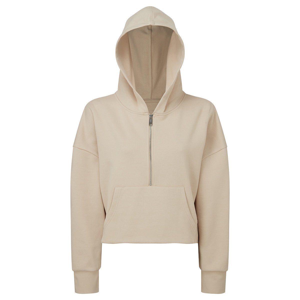 Nude - Front - TriDri Womens-Ladies Half Zip Hoodie
