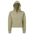 Sage Green - Front - TriDri Womens-Ladies Half Zip Hoodie