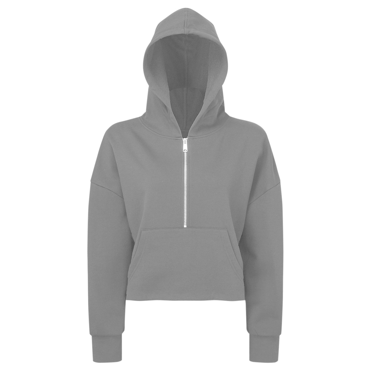 Heather Grey - Front - TriDri Womens-Ladies Half Zip Hoodie