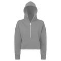 Heather Grey - Front - TriDri Womens-Ladies Half Zip Hoodie