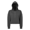 Charcoal - Front - TriDri Womens-Ladies Half Zip Hoodie