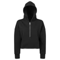 Black - Front - TriDri Womens-Ladies Half Zip Hoodie