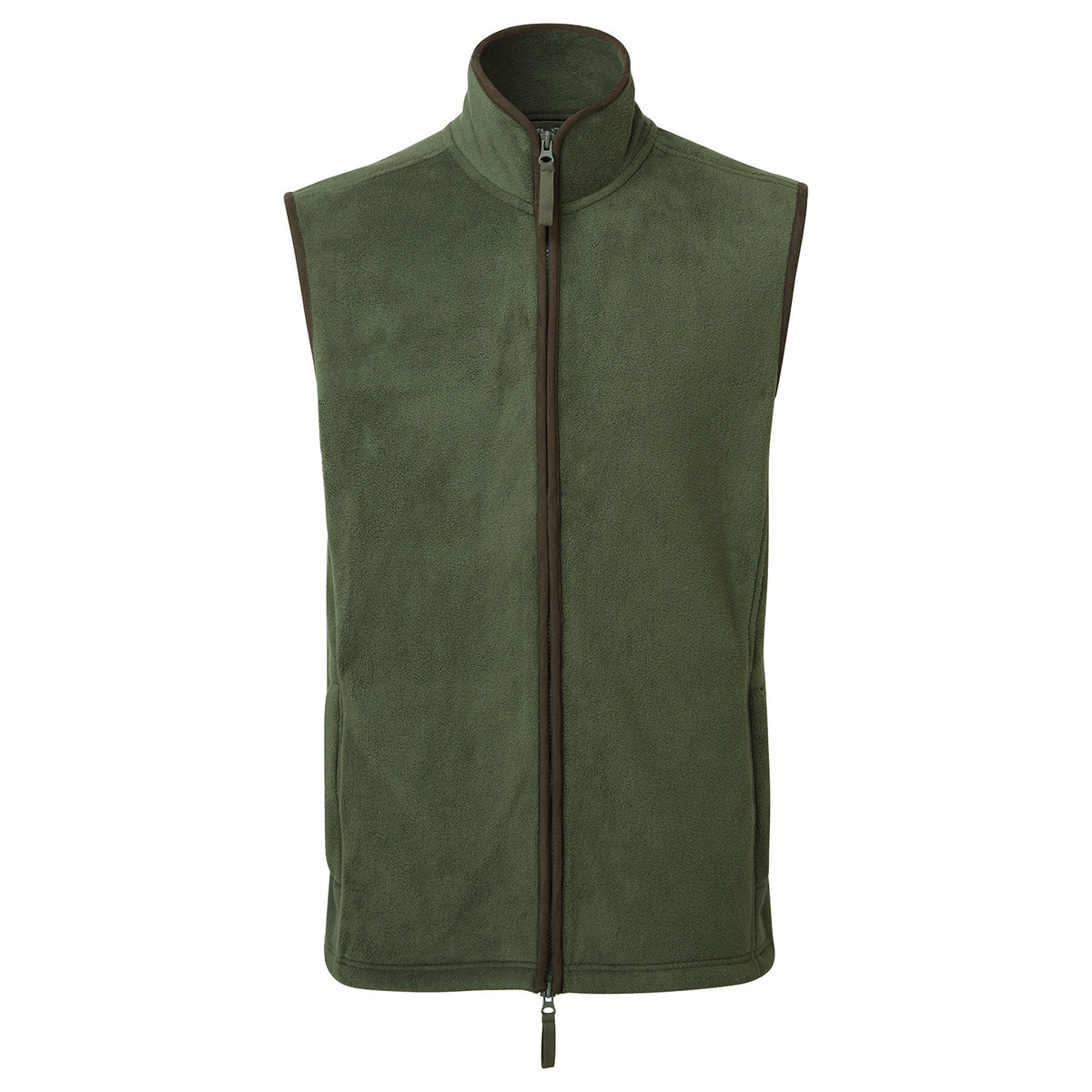 Moss Green-Brown - Front - Premier Mens Artisan Fleece Gilet