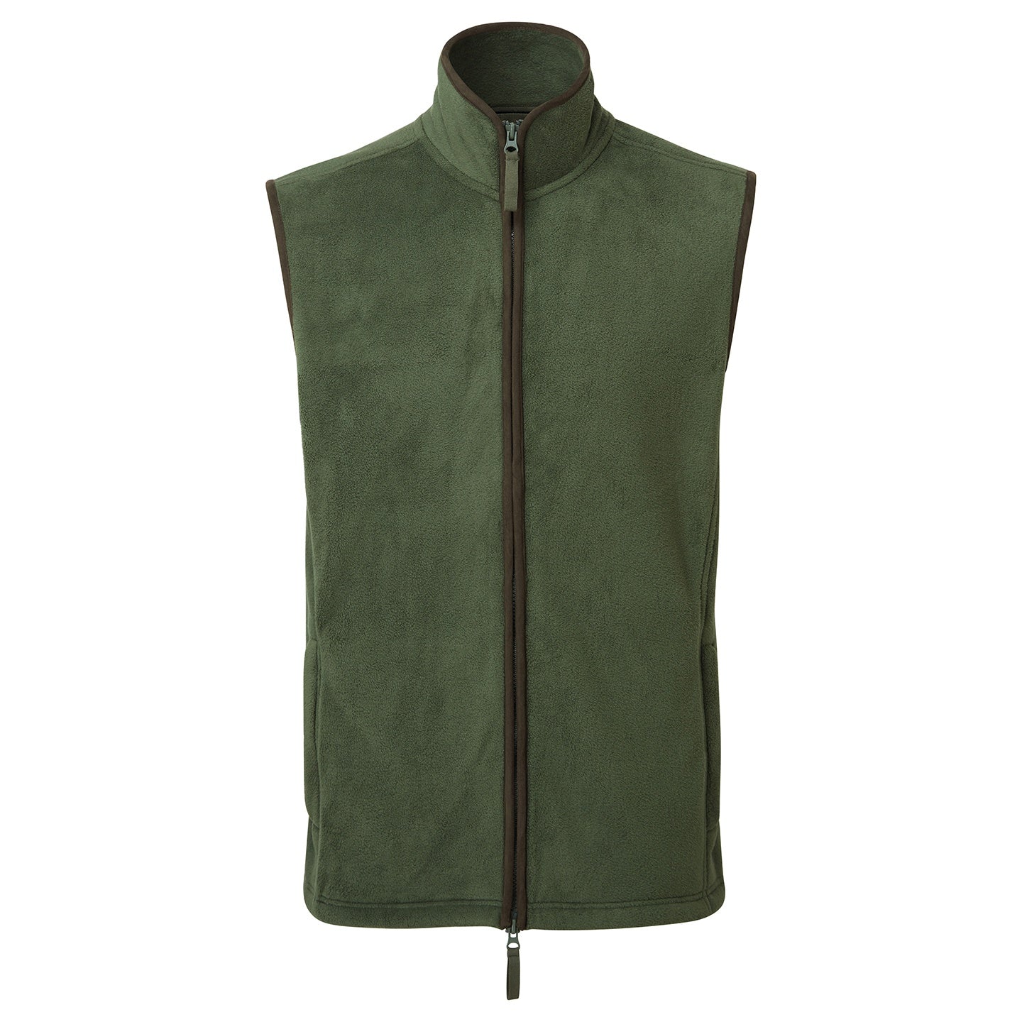 Moss Green-Brown - Front - Premier Mens Artisan Fleece Gilet