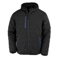 Black-Royal Blue - Front - Result Genuine Recycled Mens Compass Padded Jacket