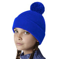 Bright Royal Blue - Back - Beechfield Childrens-Kids Original Pom Pom Beanie