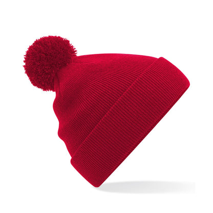 Classic Red - Front - Beechfield Childrens-Kids Original Pom Pom Beanie