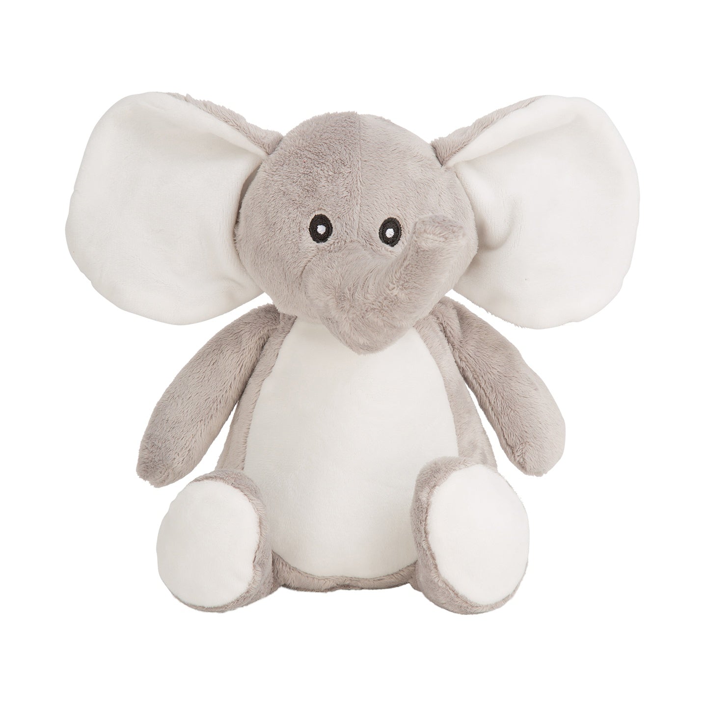 Grey - Front - Mumbles Printme Elephant Plush Toy