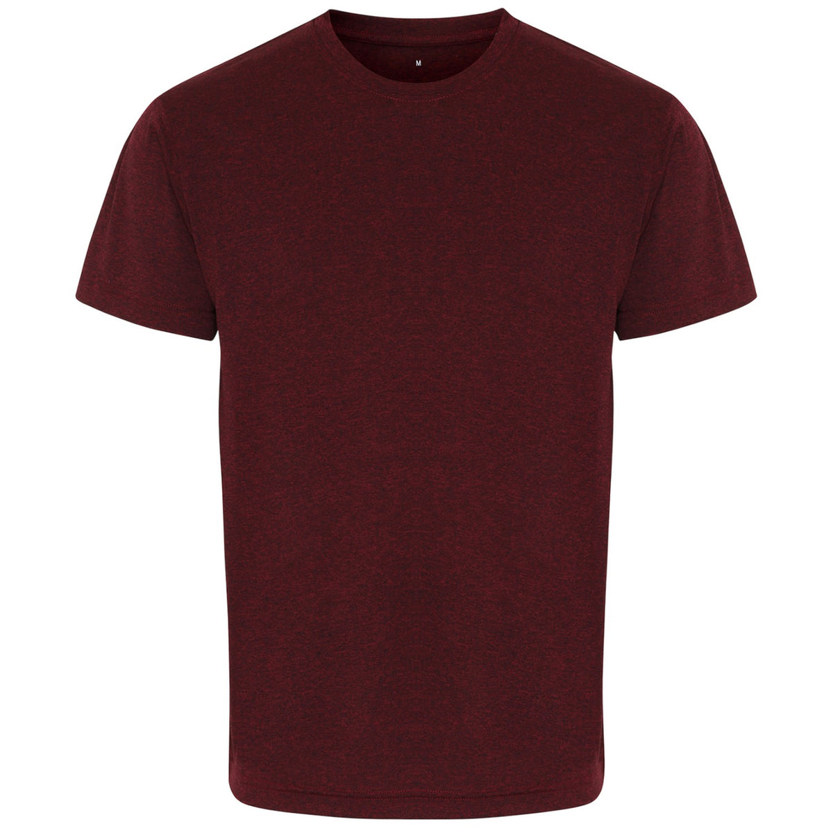 Burgundy-Black Melange - Front - TriDri Mens Performance T-Shirt