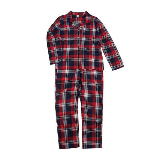 Red-Navy Check - Front - SF Womens-Ladies Tartan Pyjama Set