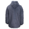 Grey - Side - Ribbon Unisex Adult Sherpa Reversible Oversized Hoodie