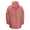 Pink - Side - Ribbon Unisex Adult Sherpa Reversible Oversized Hoodie