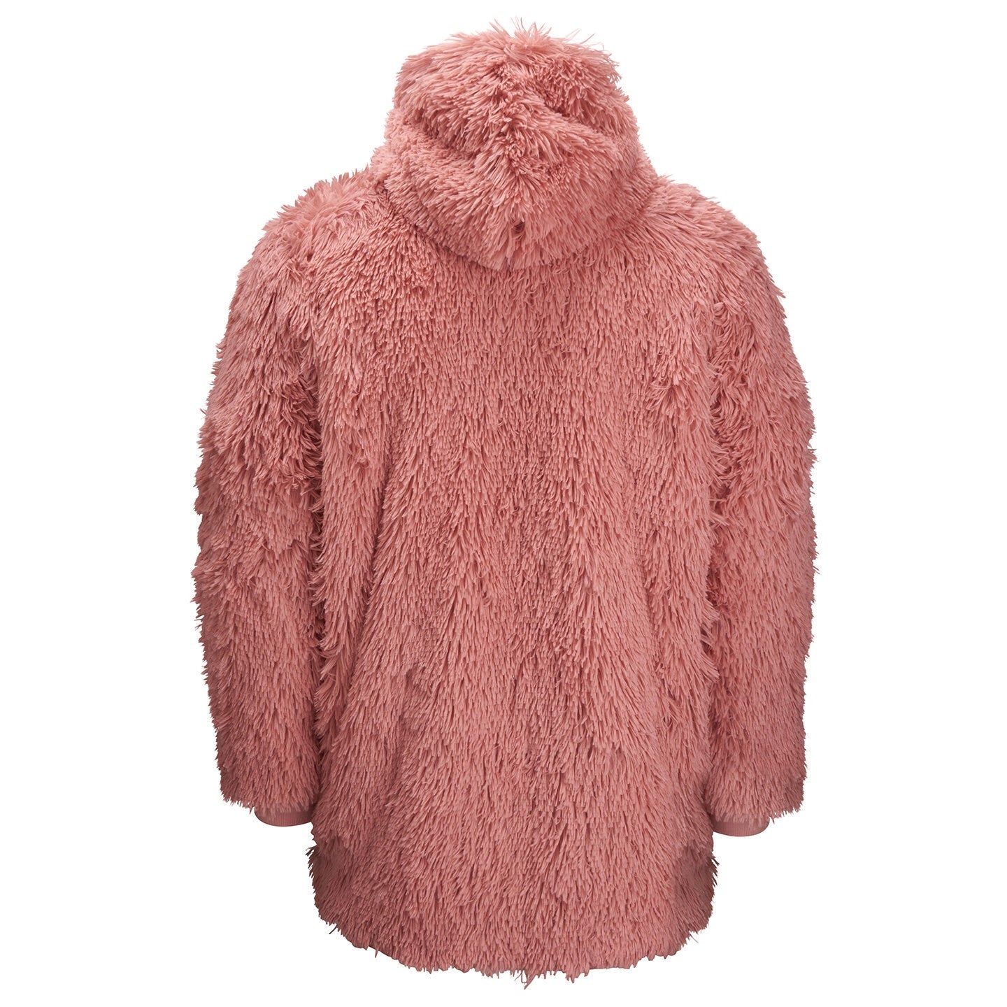 Pink - Side - Ribbon Unisex Adult Sherpa Reversible Oversized Hoodie