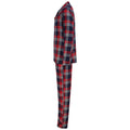 Red-Navy - Close up - SF Mens Tartan Pyjama Set