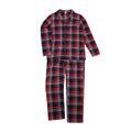 Red-Navy - Front - SF Mens Tartan Pyjama Set