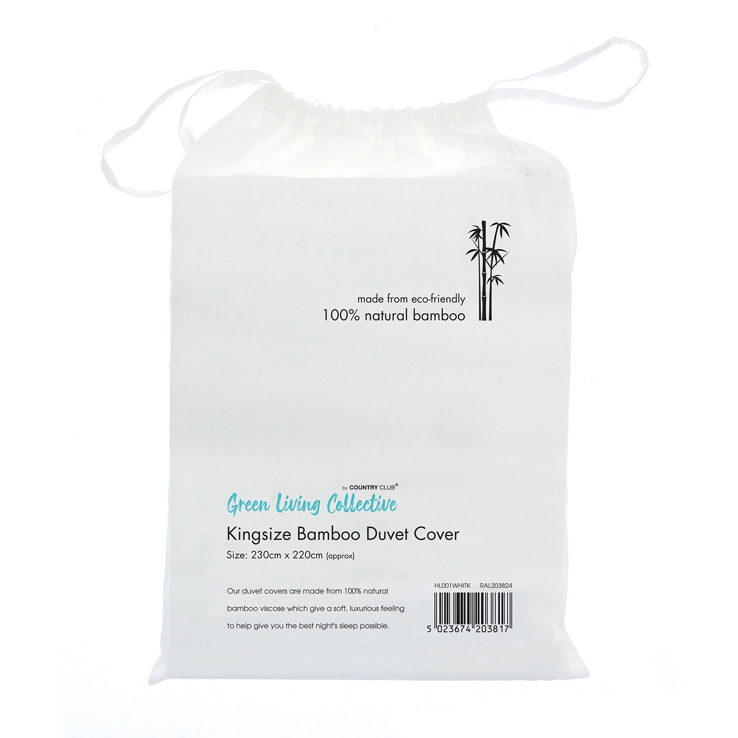 White - Back - Home & Living Bamboo Duvet Cover