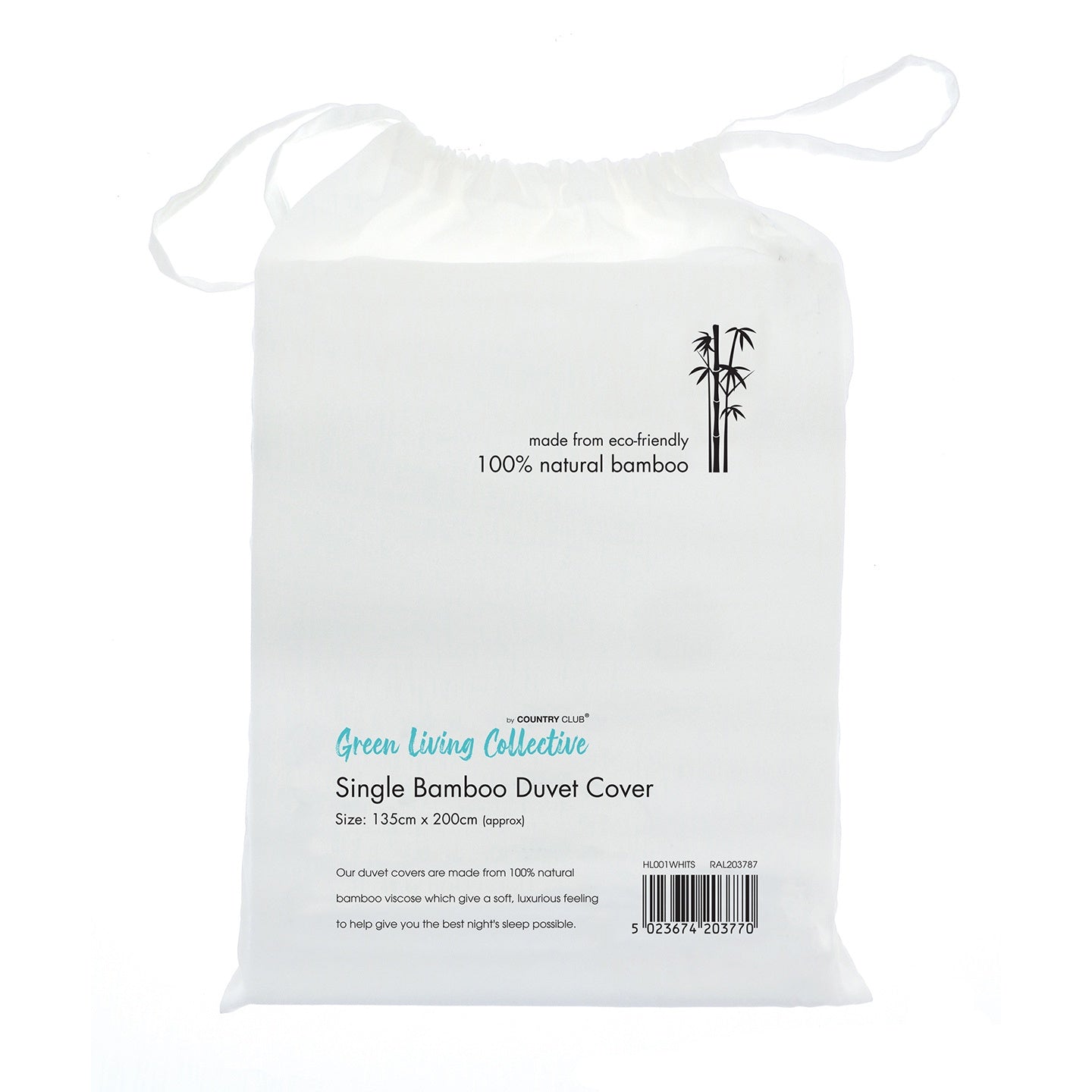 White - Side - Home & Living Bamboo Duvet Cover