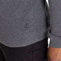 Charcoal Grey Marl-Black - Close up - Dare 2B Mens Knitted Quarter Zip Sweatshirt