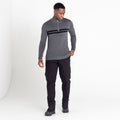 Charcoal Grey Marl-Black - Side - Dare 2B Mens Knitted Quarter Zip Sweatshirt