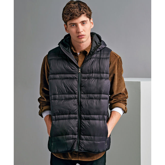 Black - Back - 2786 Mens Latitude Hooded Body Warmer