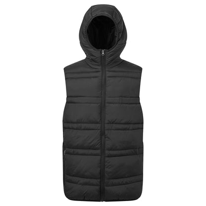 Black - Front - 2786 Mens Latitude Hooded Body Warmer
